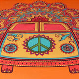 BeddingOutlet Mandala Tapestry Hippie Vintage Car Orange Wall Carpet Microfiber Fabric Art Wall Hanging Bohemian Home Decoration - one46.com.au