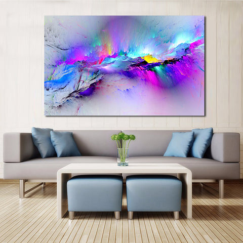 JQHYART Wall Pictures For Living Room Abstract Oil Painting Clouds Colorful Canvas Art Home Decor No Frame - one46.com.au