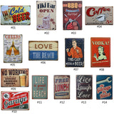 Retro Metal Decor Sign Vintage Tin Letter Plate Poster Iron Painting Vintage Wall Sticker Bar House Home Party Wall Painting - one46.com.au