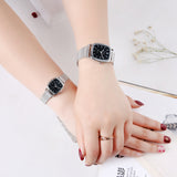 Women Bracelet Watch Silver Square Luxury Crystal Alloy WristWatches Lvpai Brand Women Fashion Men Watch Quartz Dropshiping - one46.com.au