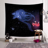 Lannidaa Cat Psychedelic Tapestry Decor Hippie Tapestry Mandala Wall Hanging Belgium Printed Wall Cloth Tapestries Manta Curtain - one46.com.au