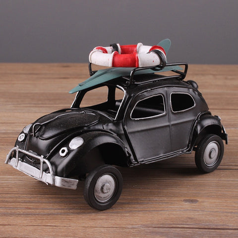 Retro Cassic Cars Figurine Metal Decoration Handmade Iron Classic Beetle Sailor Car Model Home Decoration Kid Toy Cars Crafts - one46.com.au