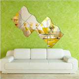 New 6 pcs Waves Shape Self-adhesive Tile 3D Mirror Wall Stickers Decal Room Decorations Modern Mirror Tiles Stickers Hot Sale - one46.com.au