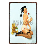 [ Mike86 ] Pin up Lady Tin sign Art  wall Festival decoration Pub Cafe Bar Party Vintage Metal Painting A-254  20*30 CM - one46.com.au