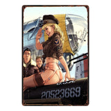 [ Mike86 ] Pin up Lady Tin sign Art  wall Festival decoration Pub Cafe Bar Party Vintage Metal Painting A-254  20*30 CM - one46.com.au