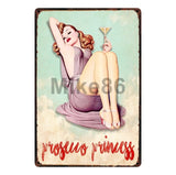[ Mike86 ] Pin up Lady Tin sign Art  wall Festival decoration Pub Cafe Bar Party Vintage Metal Painting A-254  20*30 CM - one46.com.au