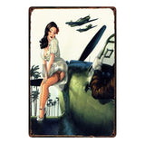 [ Mike86 ] Pin up Lady Tin sign Art  wall Festival decoration Pub Cafe Bar Party Vintage Metal Painting A-254  20*30 CM - one46.com.au