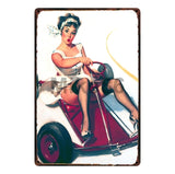 [ Mike86 ] Pin up Lady Tin sign Art  wall Festival decoration Pub Cafe Bar Party Vintage Metal Painting A-254  20*30 CM - one46.com.au