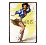 [ Mike86 ] Pin up Lady Tin sign Art  wall Festival decoration Pub Cafe Bar Party Vintage Metal Painting A-254  20*30 CM - one46.com.au