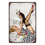 [ Mike86 ] Pin up Lady Tin sign Art  wall Festival decoration Pub Cafe Bar Party Vintage Metal Painting A-254  20*30 CM - one46.com.au