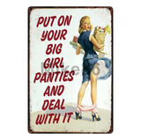 [ Mike86 ] Pin up Lady Tin sign Art  wall Festival decoration Pub Cafe Bar Party Vintage Metal Painting A-254  20*30 CM - one46.com.au