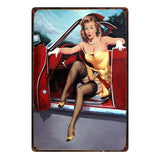 [ Mike86 ] Pin up Lady Tin sign Art  wall Festival decoration Pub Cafe Bar Party Vintage Metal Painting A-254  20*30 CM - one46.com.au