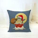 Cartoon  Style Cushion  Case  Home Decorative Pillow Case Totoro Printed Throw Pillow Car Home Decor Linen Cotton Cushion Cover - one46.com.au