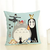 Cartoon  Style Cushion  Case  Home Decorative Pillow Case Totoro Printed Throw Pillow Car Home Decor Linen Cotton Cushion Cover - one46.com.au