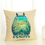 Cartoon  Style Cushion  Case  Home Decorative Pillow Case Totoro Printed Throw Pillow Car Home Decor Linen Cotton Cushion Cover - one46.com.au