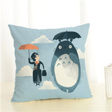 Cartoon  Style Cushion  Case  Home Decorative Pillow Case Totoro Printed Throw Pillow Car Home Decor Linen Cotton Cushion Cover - one46.com.au