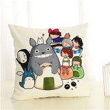Cartoon  Style Cushion  Case  Home Decorative Pillow Case Totoro Printed Throw Pillow Car Home Decor Linen Cotton Cushion Cover - one46.com.au