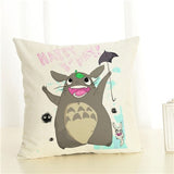 Cartoon  Style Cushion  Case  Home Decorative Pillow Case Totoro Printed Throw Pillow Car Home Decor Linen Cotton Cushion Cover - one46.com.au