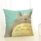 Cartoon  Style Cushion  Case  Home Decorative Pillow Case Totoro Printed Throw Pillow Car Home Decor Linen Cotton Cushion Cover - one46.com.au