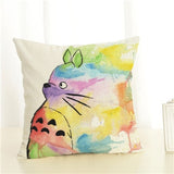 Cartoon  Style Cushion  Case  Home Decorative Pillow Case Totoro Printed Throw Pillow Car Home Decor Linen Cotton Cushion Cover - one46.com.au