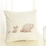 Cartoon  Style Cushion  Case  Home Decorative Pillow Case Totoro Printed Throw Pillow Car Home Decor Linen Cotton Cushion Cover - one46.com.au