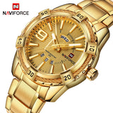 New Fashion Luxury Brand NAVIFORCE Men Gold Watches Men's Waterproof Stainless Steel Quartz Watch Male Clock Relogio Masculino - one46.com.au