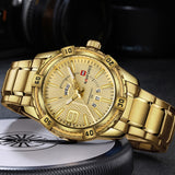 New Fashion Luxury Brand NAVIFORCE Men Gold Watches Men's Waterproof Stainless Steel Quartz Watch Male Clock Relogio Masculino - one46.com.au