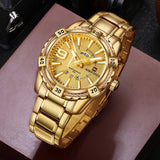 New Fashion Luxury Brand NAVIFORCE Men Gold Watches Men's Waterproof Stainless Steel Quartz Watch Male Clock Relogio Masculino - one46.com.au