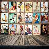 [ Mike86 ] Pin up Lady Tin sign Art  wall Festival decoration Pub Cafe Bar Party Vintage Metal Painting A-254  20*30 CM - one46.com.au
