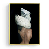 Modern Posters and Prints Flowers Feather Women Print Oil Painting Canvas Wall Art Pictures for Living Room Home Decoration - one46.com.au