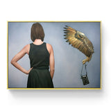Modern Posters and Prints Flowers Feather Women Print Oil Painting Canvas Wall Art Pictures for Living Room Home Decoration - one46.com.au