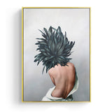 Modern Posters and Prints Flowers Feather Women Print Oil Painting Canvas Wall Art Pictures for Living Room Home Decoration - one46.com.au