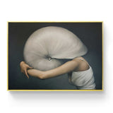 Modern Posters and Prints Flowers Feather Women Print Oil Painting Canvas Wall Art Pictures for Living Room Home Decoration - one46.com.au