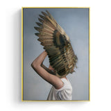 Modern Posters and Prints Flowers Feather Women Print Oil Painting Canvas Wall Art Pictures for Living Room Home Decoration - one46.com.au