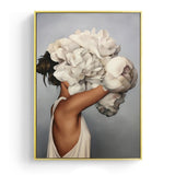 Modern Posters and Prints Flowers Feather Women Print Oil Painting Canvas Wall Art Pictures for Living Room Home Decoration - one46.com.au