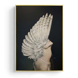 Modern Posters and Prints Flowers Feather Women Print Oil Painting Canvas Wall Art Pictures for Living Room Home Decoration - one46.com.au