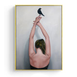Modern Posters and Prints Flowers Feather Women Print Oil Painting Canvas Wall Art Pictures for Living Room Home Decoration - one46.com.au