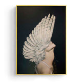 Modern Posters and Prints Flowers Feather Women Print Oil Painting Canvas Wall Art Pictures for Living Room Home Decoration - one46.com.au