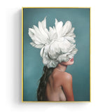 Modern Posters and Prints Flowers Feather Women Print Oil Painting Canvas Wall Art Pictures for Living Room Home Decoration - one46.com.au