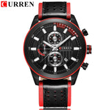 CURREN Top brand Luxury Sport Quartz Watches Men Classic Black Chronograph Leather Strap Date Wrist Watch Clock Male - one46.com.au