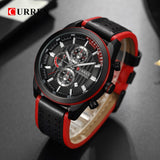 CURREN Top brand Luxury Sport Quartz Watches Men Classic Black Chronograph Leather Strap Date Wrist Watch Clock Male - one46.com.au