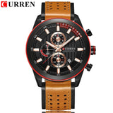 CURREN Top brand Luxury Sport Quartz Watches Men Classic Black Chronograph Leather Strap Date Wrist Watch Clock Male - one46.com.au