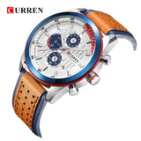 CURREN Top brand Luxury Sport Quartz Watches Men Classic Black Chronograph Leather Strap Date Wrist Watch Clock Male - one46.com.au