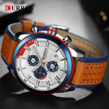 CURREN Top brand Luxury Sport Quartz Watches Men Classic Black Chronograph Leather Strap Date Wrist Watch Clock Male - one46.com.au