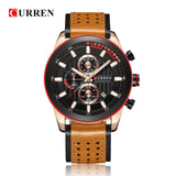 CURREN Top brand Luxury Sport Quartz Watches Men Classic Black Chronograph Leather Strap Date Wrist Watch Clock Male - one46.com.au