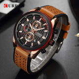 CURREN Top brand Luxury Sport Quartz Watches Men Classic Black Chronograph Leather Strap Date Wrist Watch Clock Male - one46.com.au