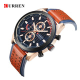 CURREN Top brand Luxury Sport Quartz Watches Men Classic Black Chronograph Leather Strap Date Wrist Watch Clock Male - one46.com.au