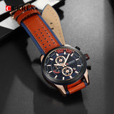 CURREN Top brand Luxury Sport Quartz Watches Men Classic Black Chronograph Leather Strap Date Wrist Watch Clock Male - one46.com.au