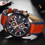 CURREN Top brand Luxury Sport Quartz Watches Men Classic Black Chronograph Leather Strap Date Wrist Watch Clock Male - one46.com.au