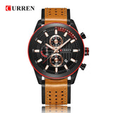 CURREN Top brand Luxury Sport Quartz Watches Men Classic Black Chronograph Leather Strap Date Wrist Watch Clock Male - one46.com.au